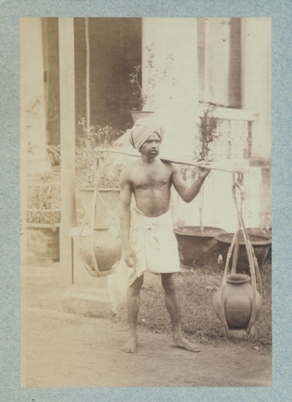 Photo Singapore, water carrier, turban, circa 1880