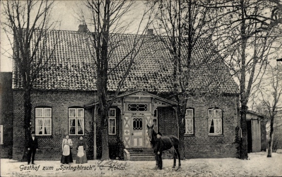 Ak Hohenwestedt in Holstein, Gasthof zum Springhirsch