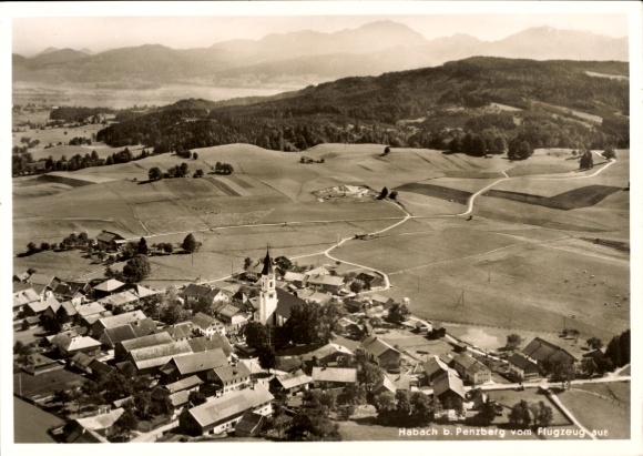 Ansichtkaart Habach Opper-Beieren, panorama, luchtfoto