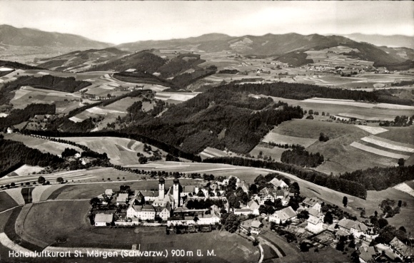 Postcard Sankt Märgen in the Black Forest, aerial photograph
