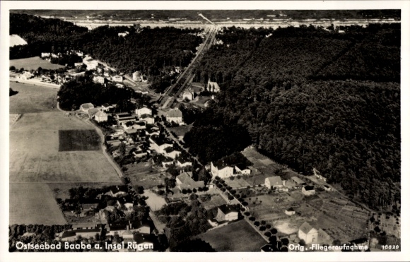 Postcard Ostseebad Baabe on Rügen, aerial photograph