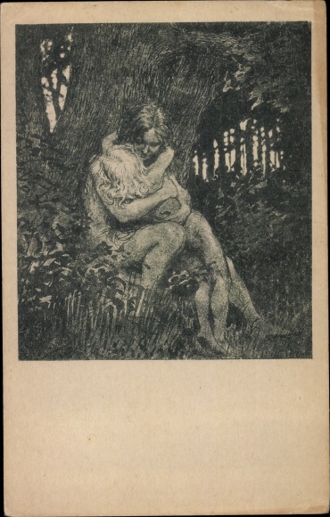 Art Nouveau artist PC Fidus, confession, from the portfolio children of nature