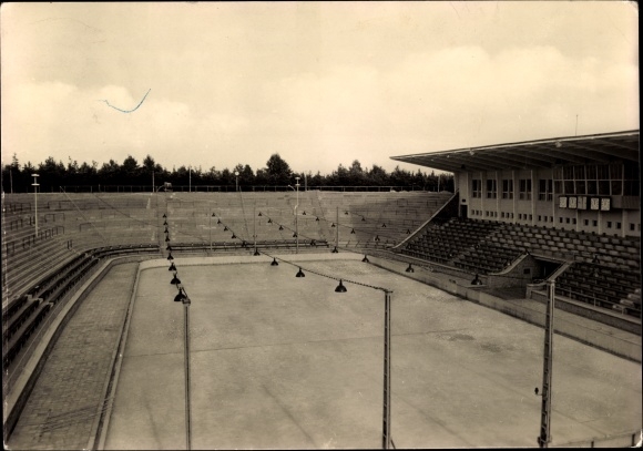 Postcard Weißwasser in Upper Lusatia, Wilhelm Pieck Stadium