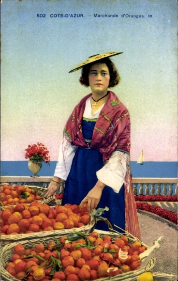 Ansichtkaart Cote d'Azur, Oranje Koopman