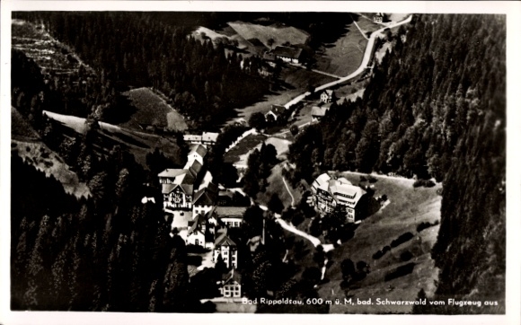 Ak Bad Rippoldsau Schapbach im Schwarzwald, Fliegeraufnahme vom Klösterle