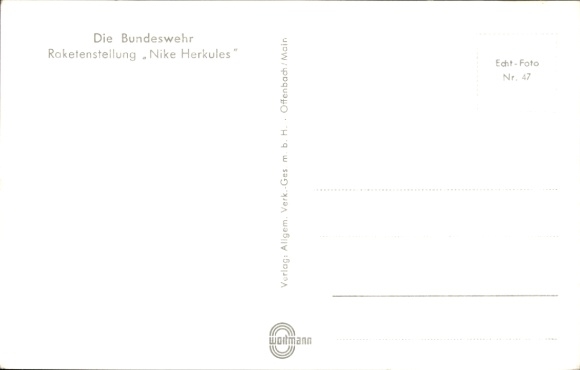Postcard Bundeswehr, Nike Herkules missile site