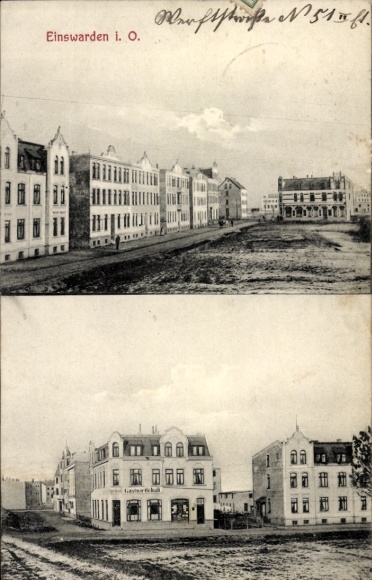 Postcard Einswarden Nordenham in Oldenburger Land, square, building, restaurant