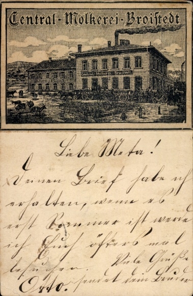 Artykuły pocztowe lito Broistedt Lengede w Dolnej Saksonii, mleczarnia centralna