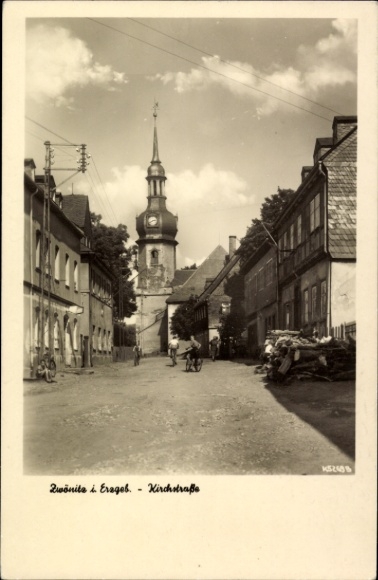 Postcard Zwönitz in the Ore Mountains Saxony, Kirchstraße