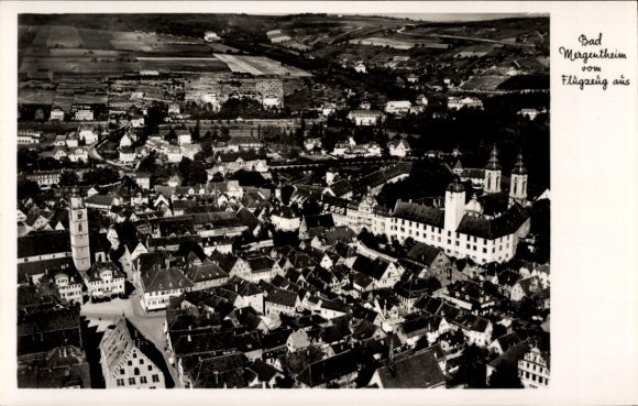 Postcard Bad Mergentheim in Tauberfranken, aerial view of city view, buildings