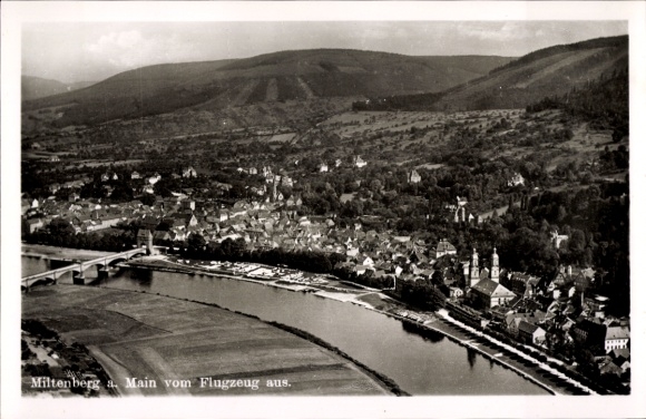 Postcard Miltenberg am Main Lower Franconia, aerial photograph