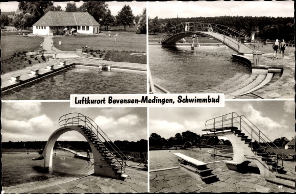 Postcard Medingen Bad Bevensen in Lower Saxony, swimming pool