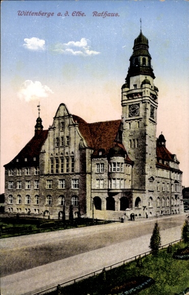 Postcard Wittenberge on the Elbe Prignitz, Wittenberge on the Elbe, town hall, historic building
