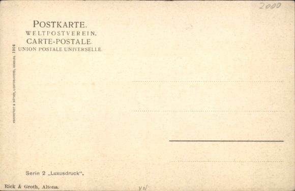 Postcard Hamburg Mitte Neustadt, view of Alster riverbank, pier