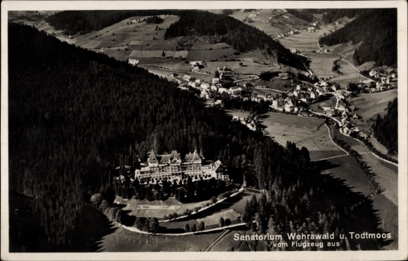 Ak Todtmoos in het Zwarte Woud, sanatorium Wehrawald, luchtfoto