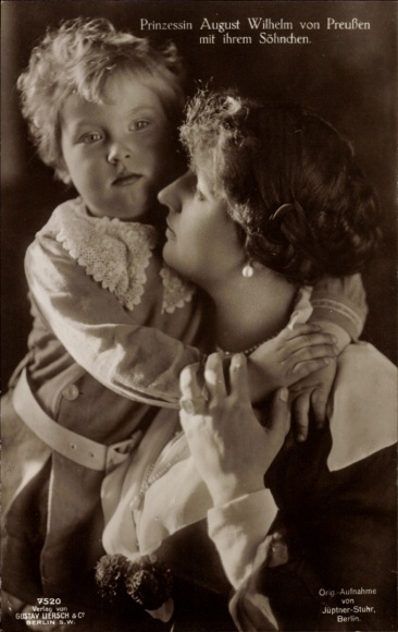 Ak Alexandra Viktoria von Schleswig Holstein Sonderburg Glücksburg, Sohn, Liersch 7520, Portrait