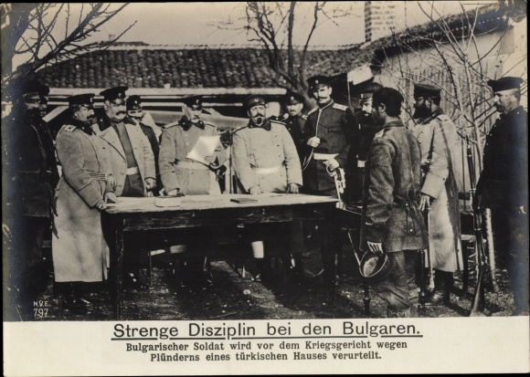 Giant Postcard Strict discipline among the Bulgarians, soldier court-martialled for plunder