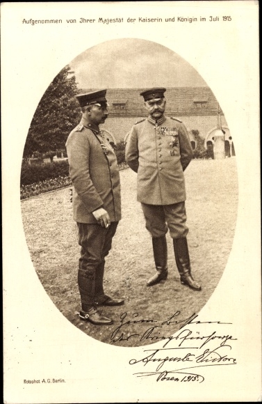 Ak Kaiser Wilhelm II., Generalfeldmarschall Paul von Hindenburg, Posen 1915