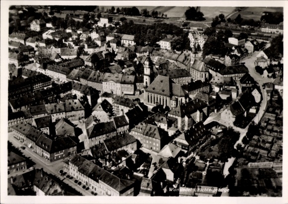 Postcard Wunsiedel in the Fichtelgebirge Upper Franconia, aerial photograph
