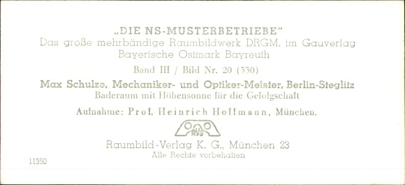 Stereo room image photo &quot;The NS model companies&quot; III 20, No. 330, Max Schulze, optician and mechanic