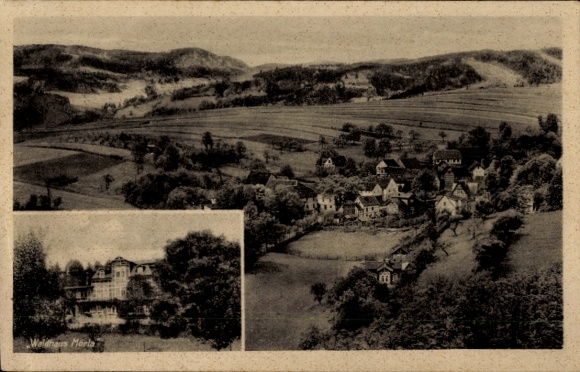 Ak Mörla Rudolstadt in Thüringen, Landschaftsaufnahme, Waldhaus Mörla, Gasthaus, Pension, E. Riem