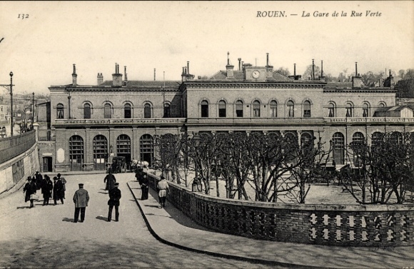 Ak Rouen Seine-Maritime, Bahnhof Rue Verte