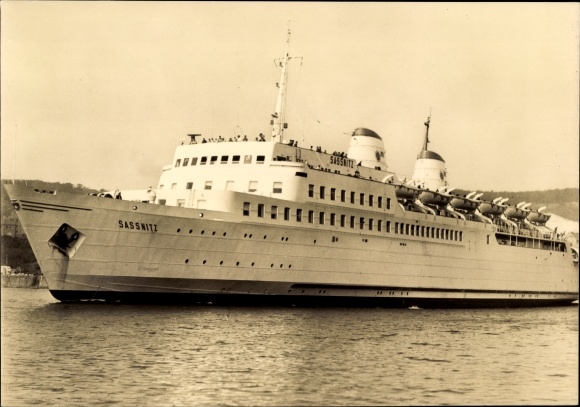 Prom kolejowy KP Deutsche Reichsbahn, MS Sassnitz, VEB Werft Neptun w Rostocku