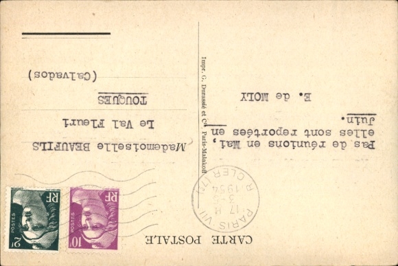 Postcard Cinquantenade LfACf 1952