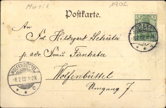 Postcard Scene from Lohengrin, Swan Boat