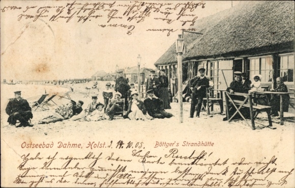 KP Ostseebad Dahme w Holsztynie, chatka na plaży Böttgera