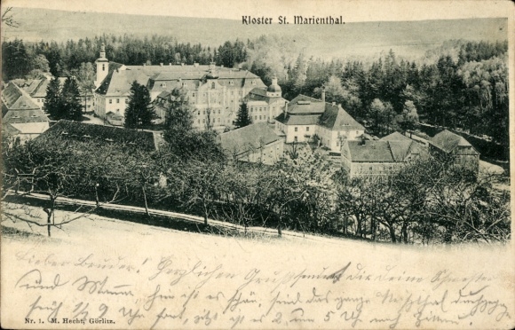 Ak Ostritz in der Oberlausitz, Kloster Sankt Marienthal