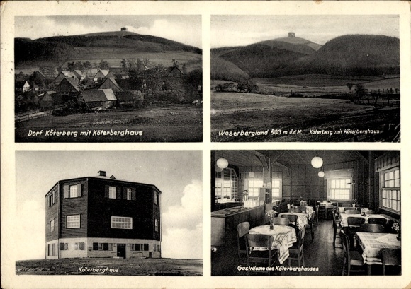 Postcard Köterberg Lügde in the Weserbergland, Köterberghaus, guest rooms
