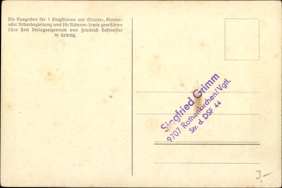 Song Postcard Günther, Anton, Butznlied, parents&#39; house in winter, Ore Mountain dialect No. 22