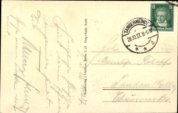 Postcard Tangermünde on the Elbe, Town Hall, Lange Straße