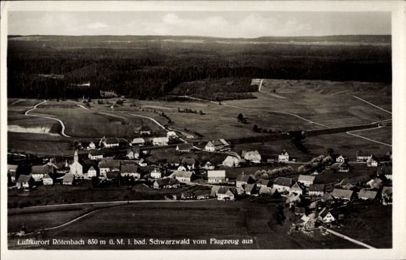 Postcard Rötenbach Nagold in the Black Forest, climatic health resort 850 m above sea level, Black Forest, aerial photograph