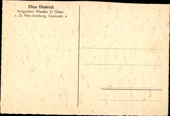Postcard master yodeler Liesl Dietrich, portrait, autograph