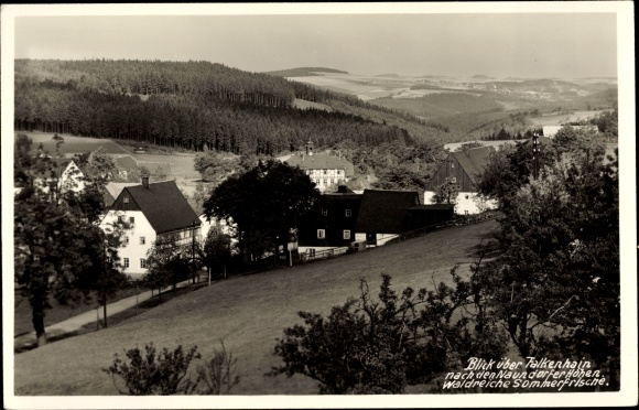 Ak Falkenhein Losstal Sachsen, uitzicht op de Naundorfer Höhen