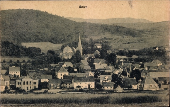 PC Balve North Rhine Westphalia, total view of the village, church