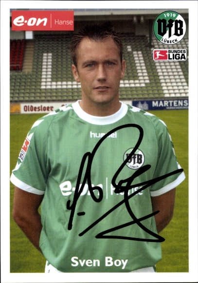 Autograph card footballer Sven Boy, VFB Lübeck, autograph