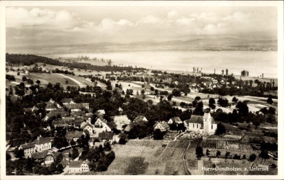 Ak Horn Gundholzen Gaienhofen am Bodensee District van Konstanz, plaats, luchtfoto