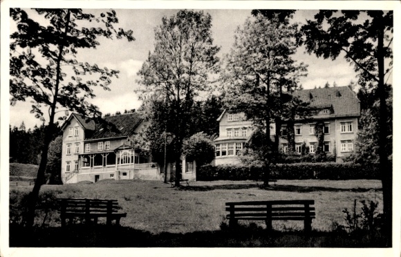 Postcard Festenburg Altenau Schulenberg Clausthal Zellerfeld in the Upper Harz, historical building, trees,