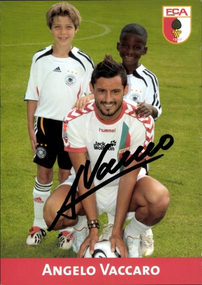 Autograph card footballer Angelo Vaccaro, FC Augsburg, autograph
