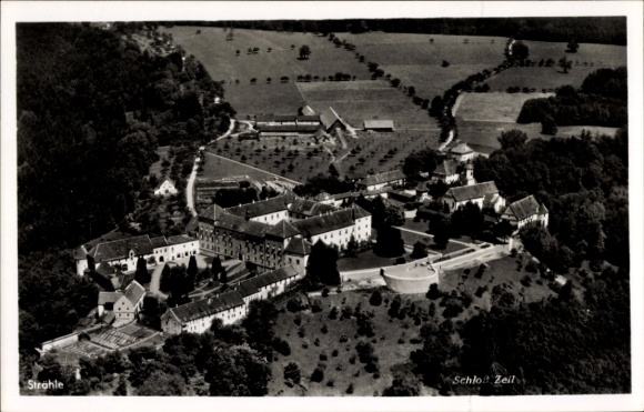 Postcard Leutkirch im Allgäu Württemberg, Zeil Castle, aerial photograph