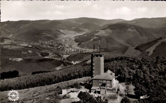 Postcard Kirchhundem in Sauerland, Hohe Bracht observation tower