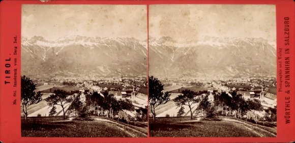 Stereo Photo Innsbruck in Tyrol, view from the mountain Isel