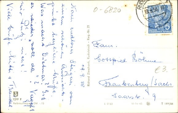 Postcard Rudolstadt in Thuringia, The Marienturm with inn