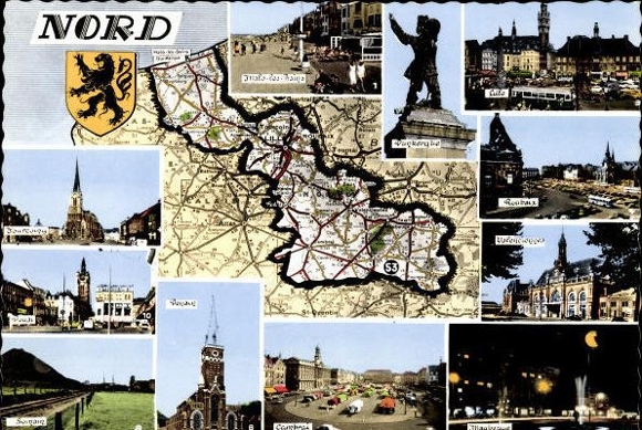 10 oude ansichtkaarten Frankrijk, diverse steden