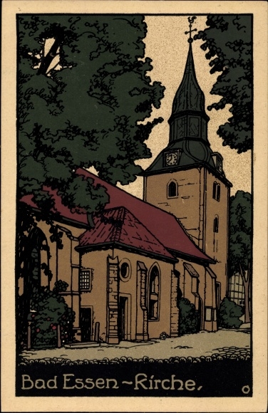 Steindruck Ak Bad Essen in Nedersaksen, kerk