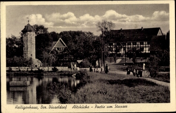 Postcard Heiligenhaus in North Rhine Westphalia, Abbot's Kitchen, Reservoir