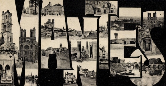 Letters Postcard Mantes Yvelines, assembly, avenue, bridge, church, tower